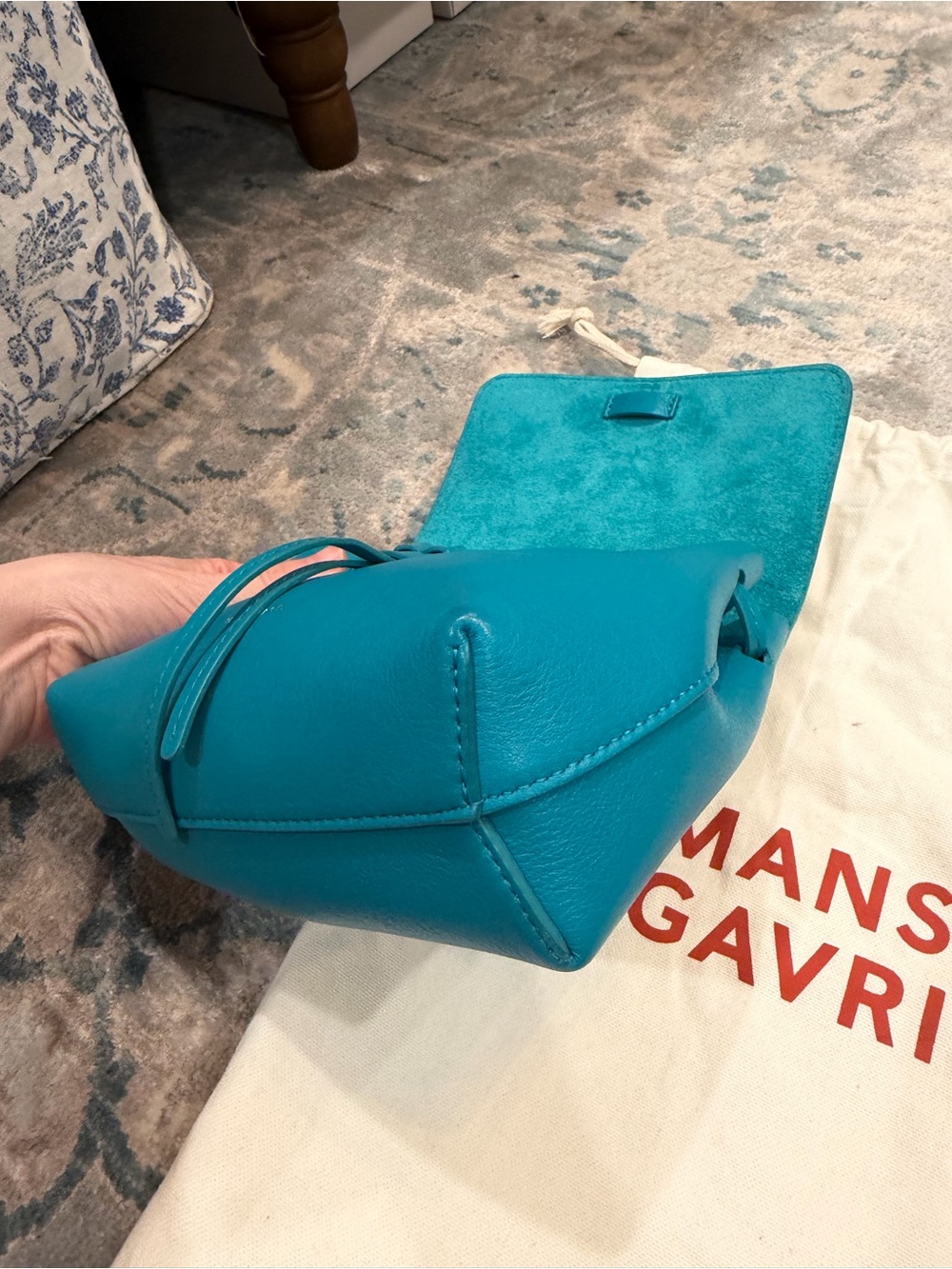 Mansur Gavriel Teal Mini Backpack - Picture 7 of 12